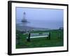 Sandy Point Lighthouse on a Foggy Morning, Nova Scotia, Canada-Julie Eggers-Framed Photographic Print
