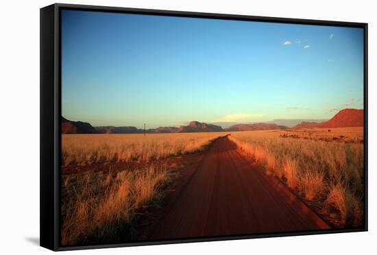 Sandy Road Going to A Farm-watchtheworld-Framed Stretched Canvas