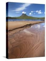 Sandy Shore of Loch Lurgain with Stac Pollaidh in the Background, Highlands, Scotland, UK, June-Joe Cornish-Stretched Canvas