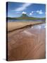 Sandy Shore of Loch Lurgain with Stac Pollaidh in the Background, Highlands, Scotland, UK, June-Joe Cornish-Stretched Canvas