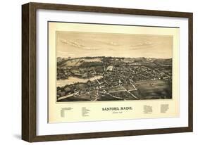 Sanford, Maine - Panoramic Map-Lantern Press-Framed Art Print