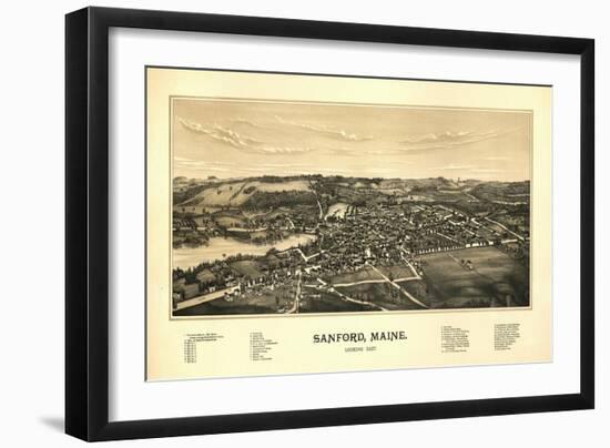 Sanford, Maine - Panoramic Map-Lantern Press-Framed Art Print