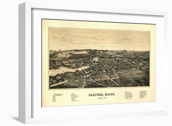 Sanford, Maine - Panoramic Map-Lantern Press-Framed Art Print