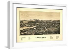 Sanford, Maine - Panoramic Map-Lantern Press-Framed Art Print