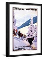 Sangre de Cristos, New Mexico - Spectators Watching Skier - Artwork-Lantern Press-Framed Art Print