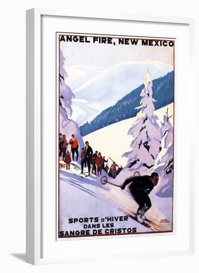 Sangre de Cristos, New Mexico - Spectators Watching Skier - Artwork-Lantern Press-Framed Art Print