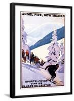 Sangre de Cristos, New Mexico - Spectators Watching Skier - Artwork-Lantern Press-Framed Art Print