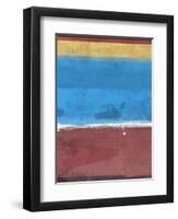 Sangria and Blue Abstract Study-Emma Moore-Framed Art Print