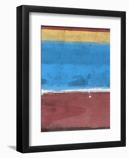 Sangria and Blue Abstract Study-Emma Moore-Framed Art Print