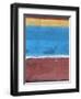 Sangria and Blue Abstract Study-Emma Moore-Framed Art Print