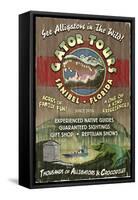 Sanibel, Florida - Alligator Tours Vintage Sign-Lantern Press-Framed Stretched Canvas