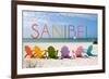 Sanibel, Florida - Colorful Beach Chairs-Lantern Press-Framed Premium Giclee Print