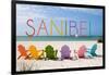 Sanibel, Florida - Colorful Beach Chairs-Lantern Press-Framed Art Print