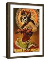 Sanibel, Florida - Day of the Dead Marionettes-Lantern Press-Framed Art Print