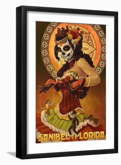 Sanibel, Florida - Day of the Dead Marionettes-Lantern Press-Framed Art Print