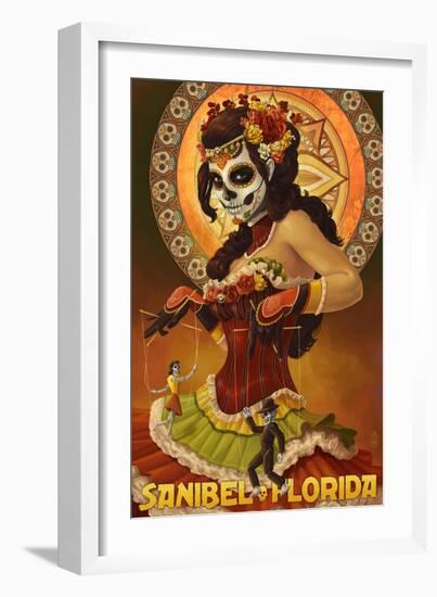 Sanibel, Florida - Day of the Dead Marionettes-Lantern Press-Framed Art Print