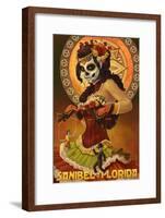 Sanibel, Florida - Day of the Dead Marionettes-Lantern Press-Framed Art Print
