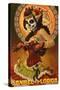 Sanibel, Florida - Day of the Dead Marionettes-Lantern Press-Stretched Canvas