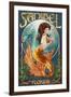 Sanibel, Florida - Mermaid-Lantern Press-Framed Art Print