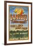 Sanibel, Florida - Orange Grove Vintage Sign-Lantern Press-Framed Art Print