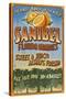 Sanibel, Florida - Orange Grove Vintage Sign-Lantern Press-Stretched Canvas