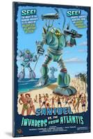 Sanibel, Florida - Sanibel vs. Atlantean Invaders-Lantern Press-Mounted Art Print