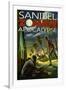 Sanibel, Florida - Zombie Apocalypse-Lantern Press-Framed Art Print