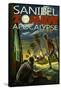 Sanibel, Florida - Zombie Apocalypse-Lantern Press-Framed Stretched Canvas