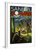 Sanibel, Florida - Zombie Apocalypse-Lantern Press-Framed Art Print