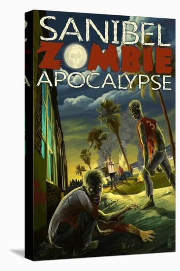 Sanibel, Florida - Zombie Apocalypse-Lantern Press-Stretched Canvas