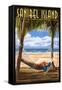 Sanibel Island, Florida - Hammock-Lantern Press-Framed Stretched Canvas