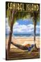 Sanibel Island, Florida - Hammock-Lantern Press-Stretched Canvas