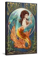 Sanibel Island, Florida - Mermaid-Lantern Press-Stretched Canvas