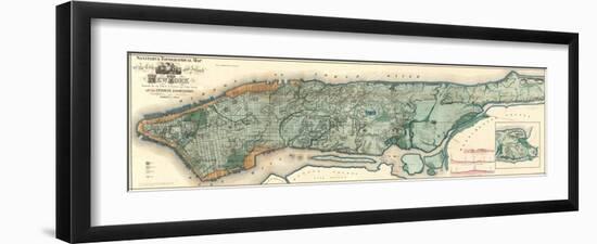 Sanitary and Topographical Map of the City and Island of New York, c.1865-Egbert L^ Viele-Framed Art Print