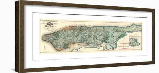 Sanitary and Topographical Map of the City and Island of New York, c.1865-Egbert L^ Viele-Framed Art Print