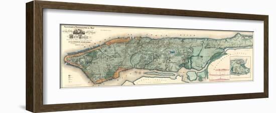 Sanitary and Topographical Map of the City and Island of New York, c.1865-Egbert L^ Viele-Framed Art Print