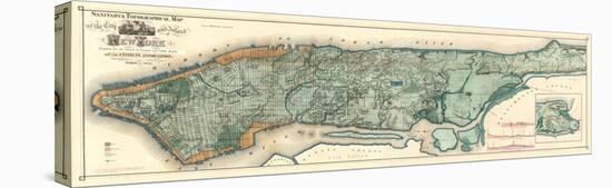 Sanitary and Topographical Map of the City and Island of New York, c.1865-Egbert L^ Viele-Stretched Canvas