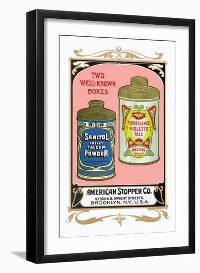 Sanitol Talcum Powder and Floressence Violette Talc-null-Framed Art Print