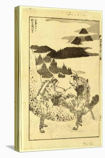 Sanki Fukaku Katachi O Kuzusu No Fuji-Katsushika Hokusai-Stretched Canvas