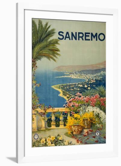 Sanremo Italy Tourism Travel Vintage Ad-null-Framed Art Print