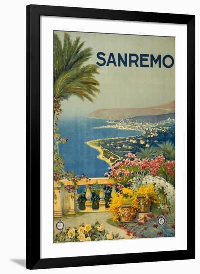 Sanremo Italy Tourism Travel Vintage Ad-null-Framed Art Print