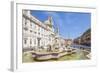 Sant'Agnese in Agone Church and the Fontana Del Moro in the Piazza Navona, Rome, Lazio-Neale Clark-Framed Photographic Print