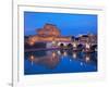 Sant'Angelo Bridge and Castel Sant'Angelo at night-Sylvain Sonnet-Framed Photographic Print