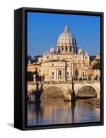 Sant'Angelo Bridge and St. Peter's Basilica-Sylvain Sonnet-Framed Stretched Canvas