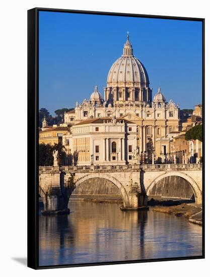 Sant'Angelo Bridge and St. Peter's Basilica-Sylvain Sonnet-Framed Stretched Canvas
