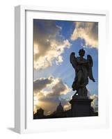 Sant' Angelo Bridge Detail and St. Peter's Basilica, Rome, Italy-Doug Pearson-Framed Photographic Print