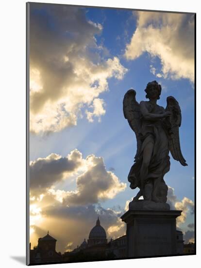 Sant' Angelo Bridge Detail and St. Peter's Basilica, Rome, Italy-Doug Pearson-Mounted Photographic Print