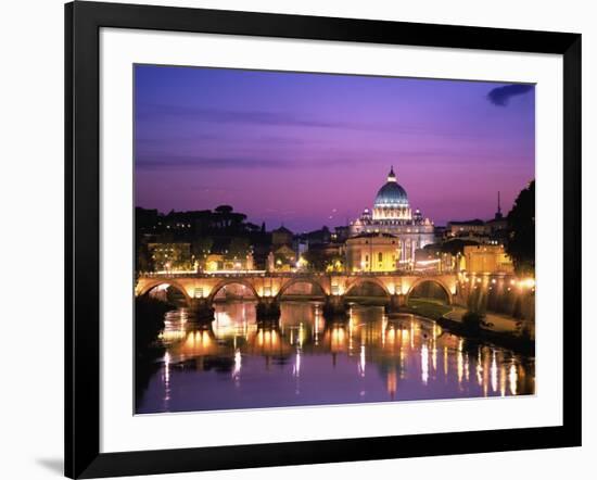 Sant'Angelo Bridge over Tiber River-Dennis Degnan-Framed Photographic Print