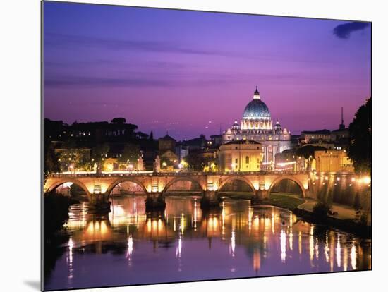 Sant'Angelo Bridge over Tiber River-Dennis Degnan-Mounted Photographic Print