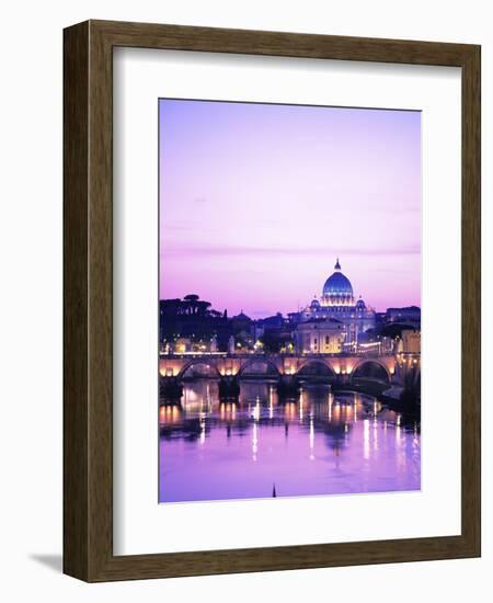 Sant'Angelo Bridge over Tiber River-Dennis Degnan-Framed Photographic Print